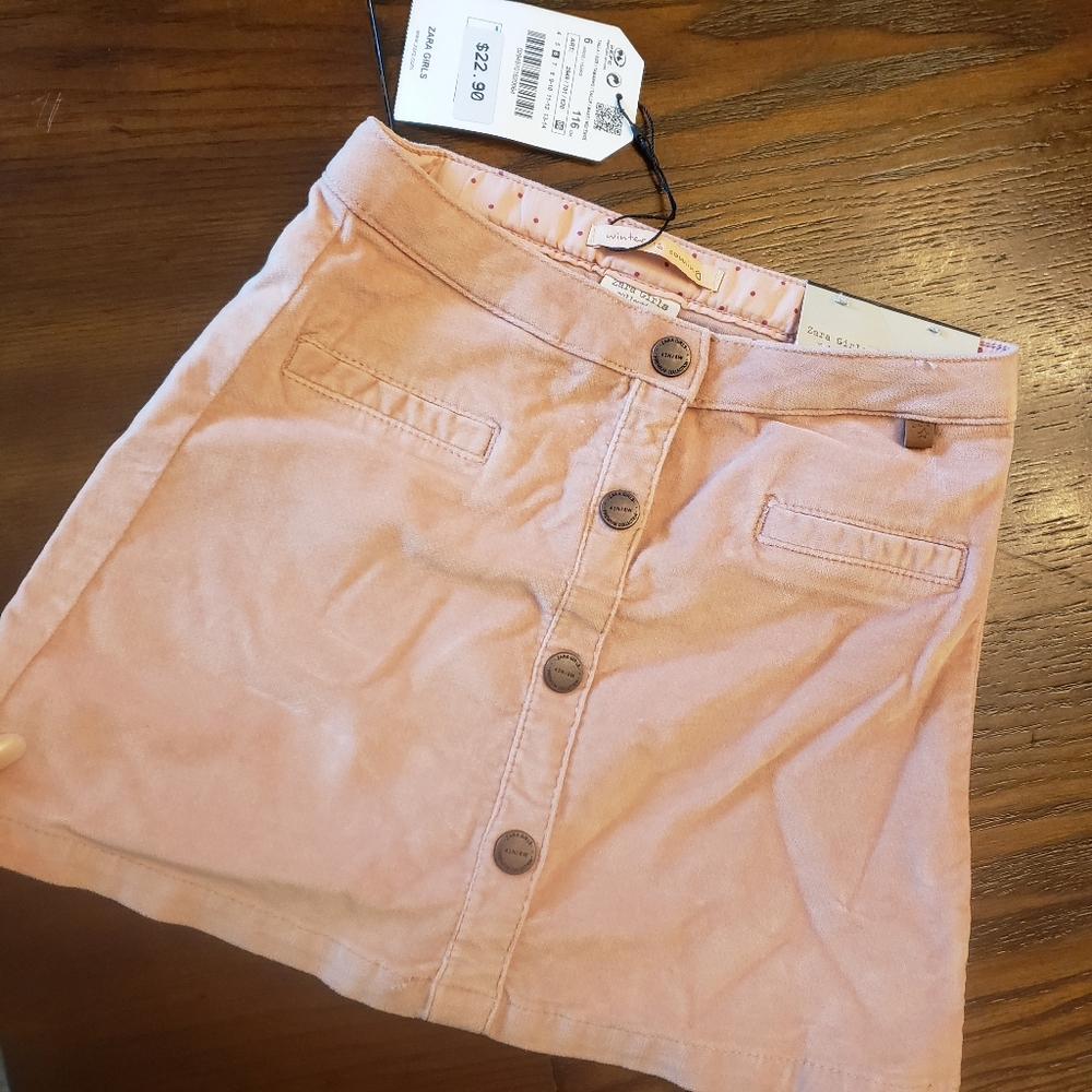 Zara girls "suede" "velveteen" skirt